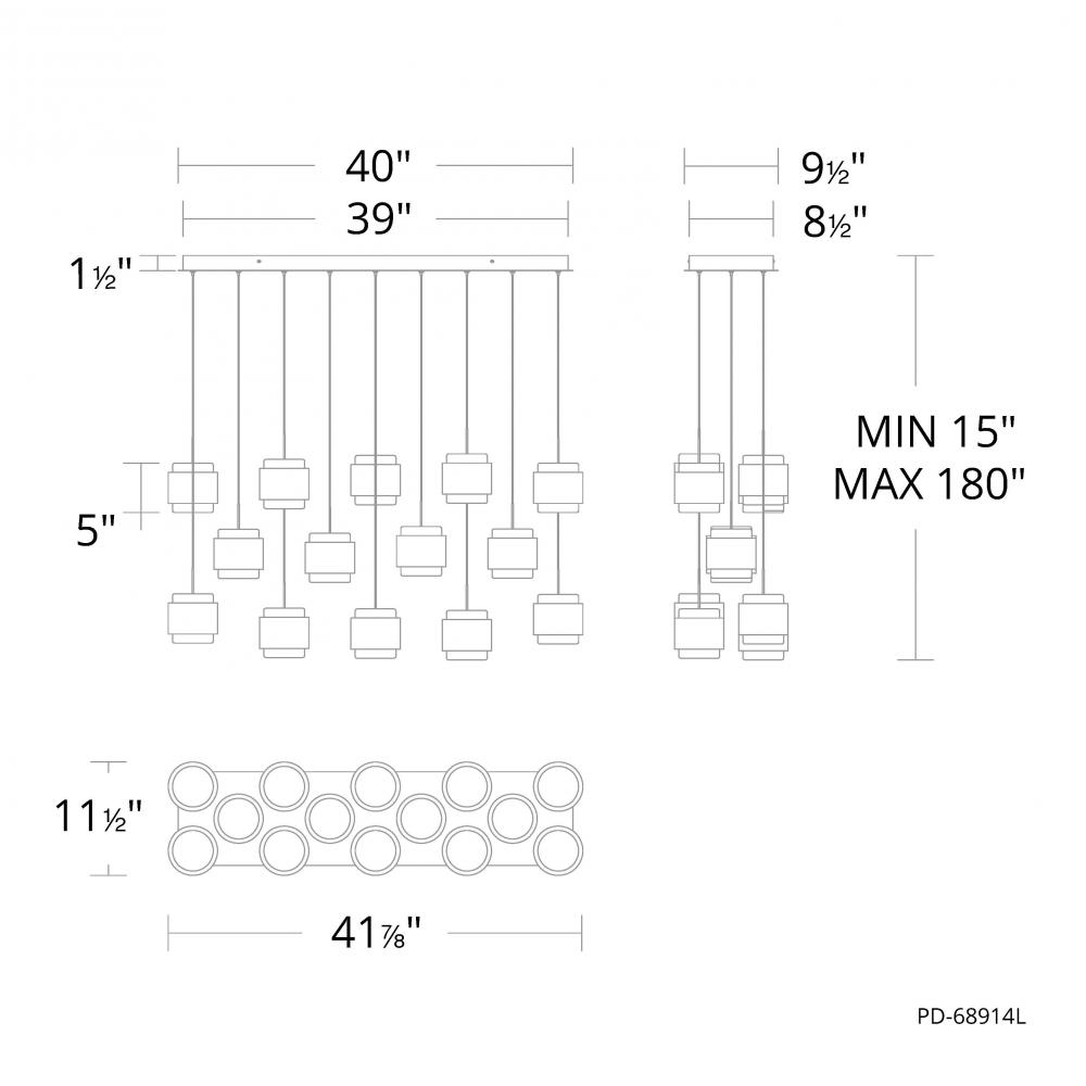 Banded Chandelier Light