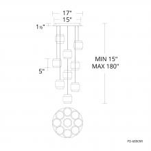 WAC Canada PD-68909R-BK - Banded Chandelier Light