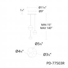 WAC Canada PD-77503R-AB - Cyllindra Chandelier Light