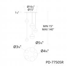 WAC Canada PD-77505R-AB - Cyllindra Chandelier Light