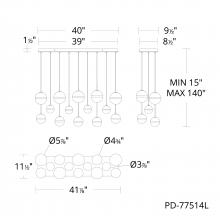 WAC Canada PD-77514L-AB - Cyllindra Chandelier Light