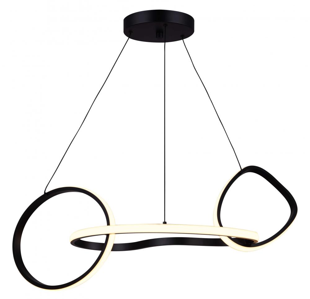 ZURI, MBK Color, 32.25 " Width Cord LED Chandelier, 71W LED (Integrated), Dimmable, 3000K