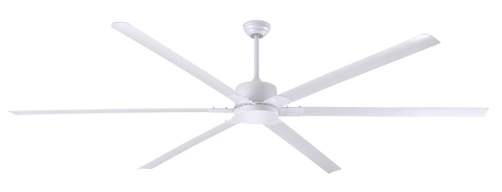 120" White Industrial Ceiling Fan with Downrod Mount