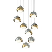 Hubbardton Forge - Canada 131105-SKT-LONG-82-86-GG0711 - Brooklyn 9-Light Double Shade Pendant