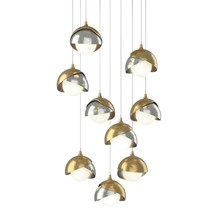 Hubbardton Forge - Canada 131105-SKT-LONG-86-85-GG0711 - Brooklyn 9-Light Double Shade Pendant