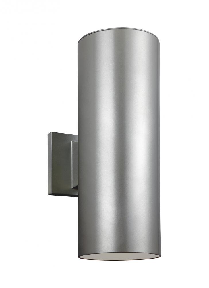 Outdoor Cylinders transitional 2-light integrated LED outdoor exterior small wall lantern sconce in