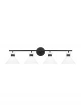 Visual Comfort & Co. Studio Collection DJV1014MBK - Belcarra Modern 4-Light Bath Vanity Wall Sconce in Midnight Black Finish