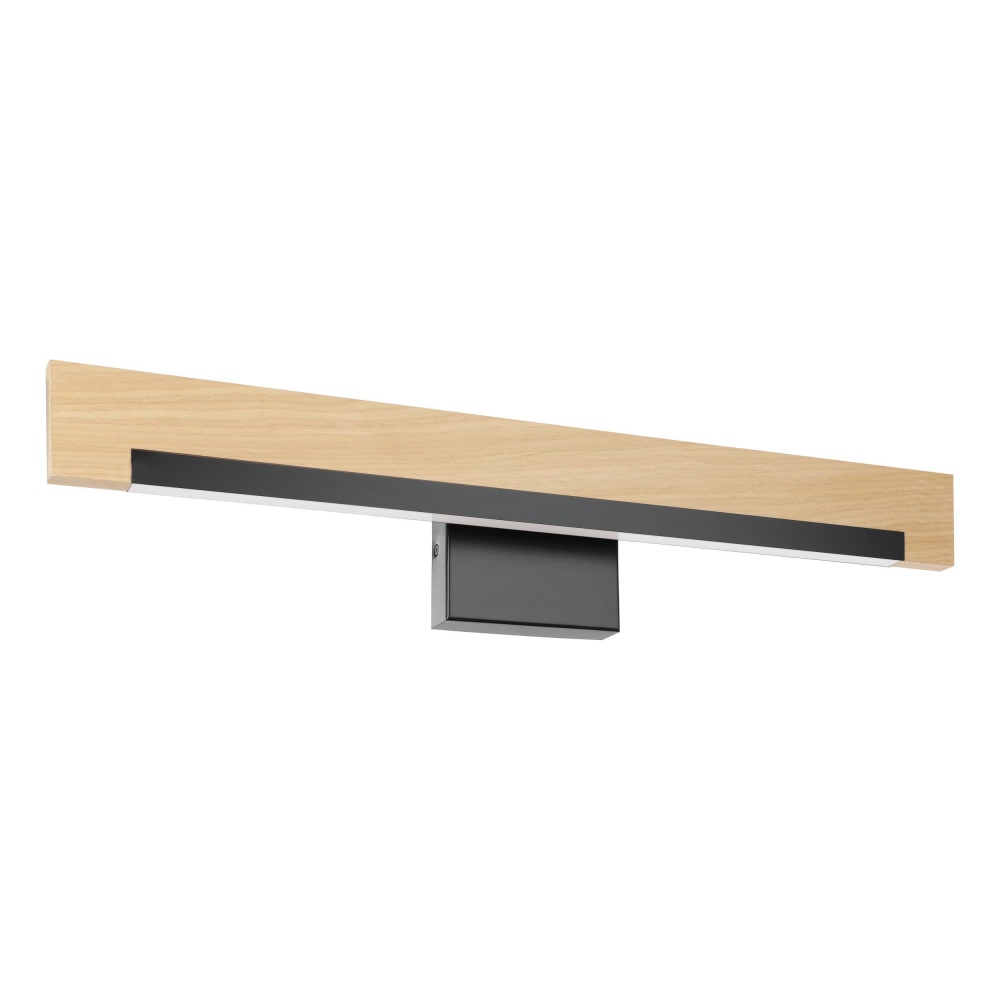 Integrated LED Bath/Vanity Light w/ Black & Wood Finish