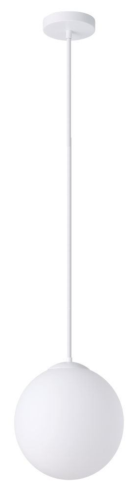 1 LT Pendant w/ White Finish & White Glass Shade
