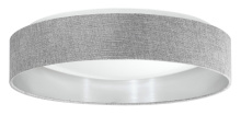 Eglo Canada 202945A - 1 LT LED Ceiling Light w/ Grey w/ Silver Interior Fabric Shade w/ White Acrylic Diffuser