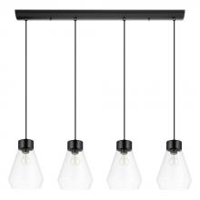 Eglo Canada 205322A - 4 LT Linear Penadant w/ Matte Black Finish & Clear Glass Shades