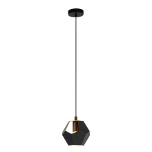 Eglo Canada 205808A - 1 LT Mini Pendant w/ Black Finish & Black & Gold Geometric Metal Shade