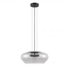 Eglo Canada 39658A - 3 LT Pendant w/ Black Finish & Chrome Smoked Glass Shade