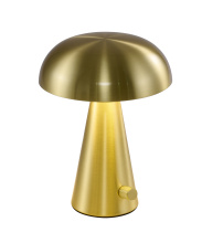 Bethel International Canada BTG103BR - 1-Light Satin Brass Table Lamp With A Satin Brass Metal Shade
