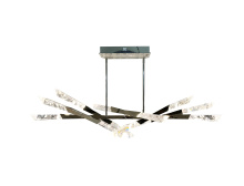 Bethel International Canada FER01C60SHN - 12-Light Dimmable Shiny Nickel Stainless Steel LED Chandelier With Clear Snowflake Crystals