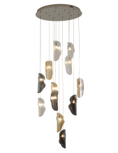 Bethel International Canada ZP144C24CH - 12-Light Chrome Chandelier With Clear, Smoke, And Amber Glass Accents