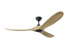Visual Comfort & Co. Fan Collection 3MAVSM60MBKNH - Maverick Smart 60 Ceiling Fan in Midnight Black with Natural Honey Blades